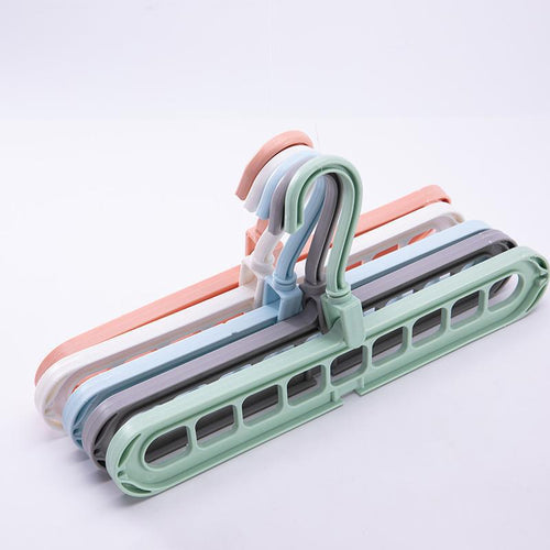 9-Hole Foldable Plastic Clothes Hanger