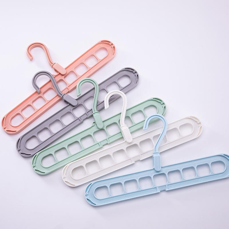 9-Hole Foldable Plastic Clothes Hanger